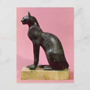 Cartão Postal Escultura de um gato, Atraso