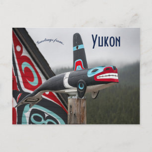 Cartão Postal Escultura de uma Orca em Carcross Yukon Canadá