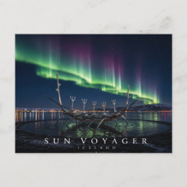 Cartão Postal Escultura do Navio Viking Sun Voyager Islândia Aur