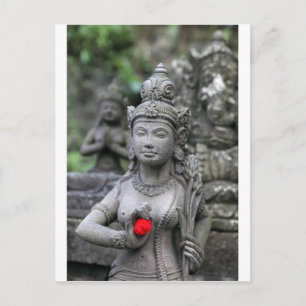 Cartão Postal Escultura hindu de pedra de divindade