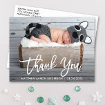 Cartão Postal Escuro de Pincel Moderno Novo Bebê Obrigado Whit<br><div class="desc">Escrito Branco Moderno Novo Bebê Obrigado Cartão-Postal</div>