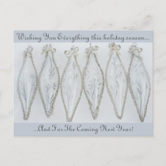 Cartão Postal Esfera de Natal de vidro prateado em vinda