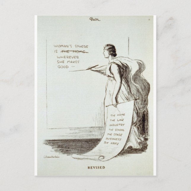 Cartão Postal Esfera feminina revista (Frente)