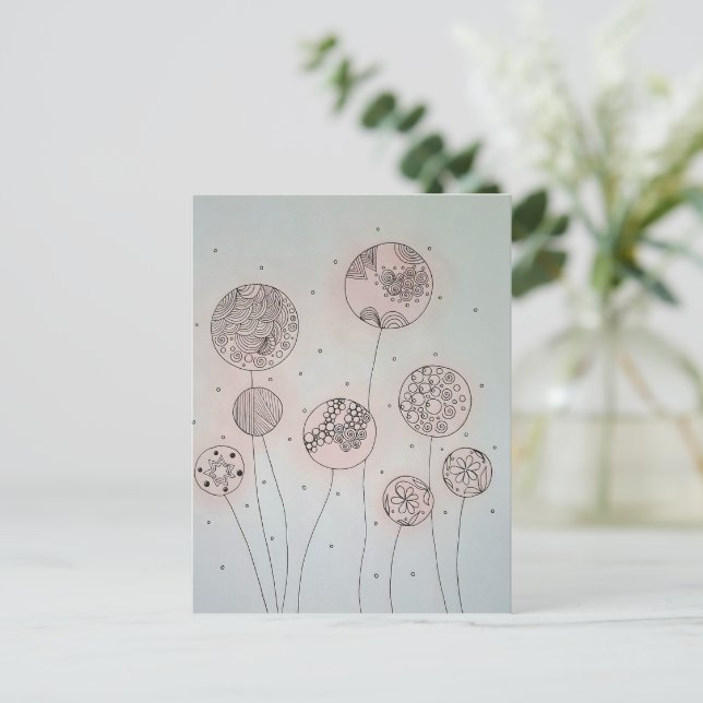 Cartão Postal Esferas de Jardim Calmantes Mídia Mista (Em pé/Frente)
