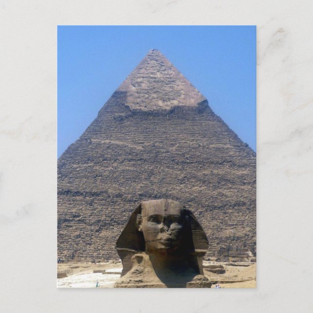 Cartão Postal esfinge pirâmide khafre (Frente)
