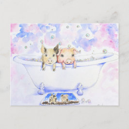 Cartão Postal Esfregue os pretos de um dub na pintura da banheir
