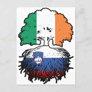 Cartão Postal Eslovênia Irlanda Irlanda, Irlanda, Árvore Bandeir