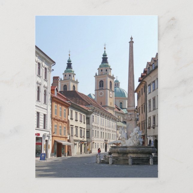 Cartão Postal Eslovênia - Liubliana - Carniole Fountain (1751) (Frente)