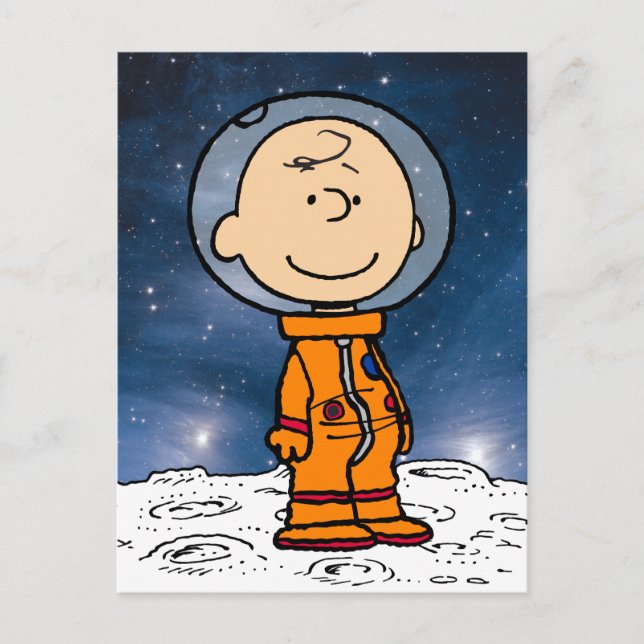 Cartão Postal ESPAÇO | Astronauta Charlie Brown (Frente)