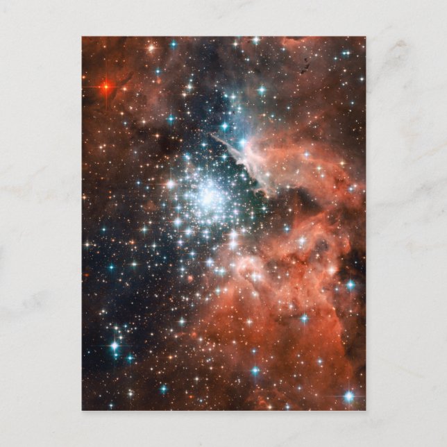 Cartão Postal Espaço em Cluster Gigante Nebula Star (Frente)