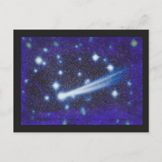 Cartão Postal Espaço estrelado Céu e Asteroide