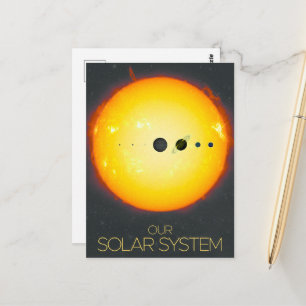 Cartão Postal Espaço Exterior, Sistema Solar, Sol e Planetas