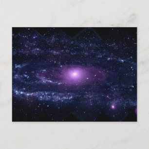 Cartão Postal Espaço Ultravioleta Roxo Andromeda Galáxia