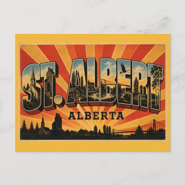 Cartão Postal Espaço Verde Histórico de St. Albert Alberta (Frente)