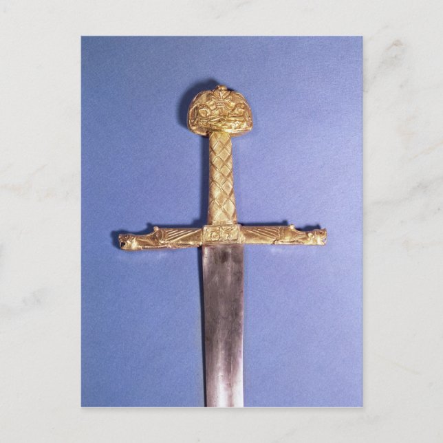 Cartão Postal Espada coroada dos Reis da França (Frente)