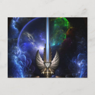 Cartão Postal Espada De Angel Wing Da Arte Fractal Arkledious Sp