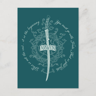 Cartão Postal Espada Élfica ARWEN™ Citação