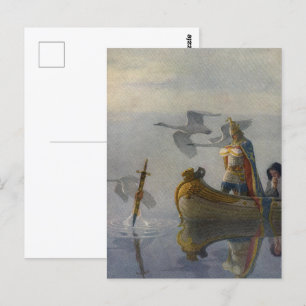 Cartão Postal Espada na Mão: Menino Rei Arthur, de N.C. Wyeth
