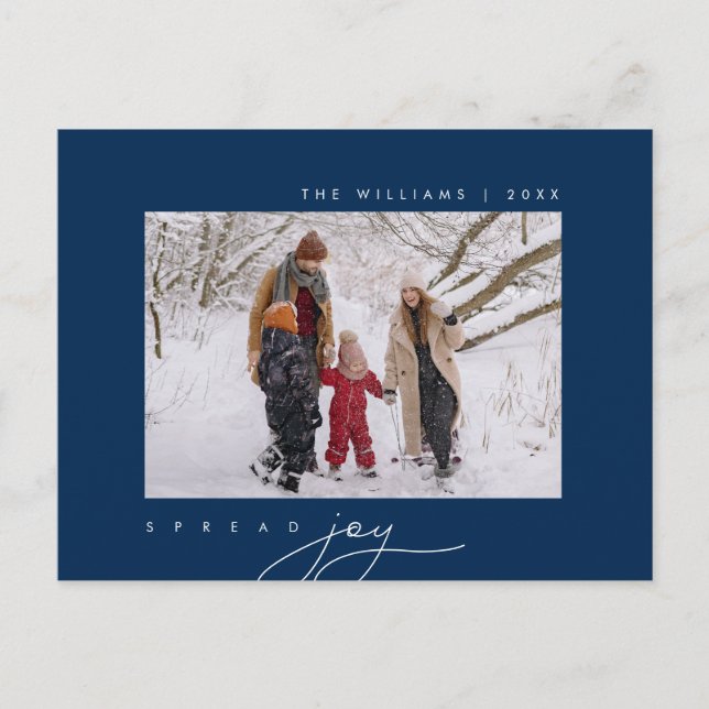 Cartão Postal Espalhar alegria, Feliz Natal, Foto da Família (Frente)