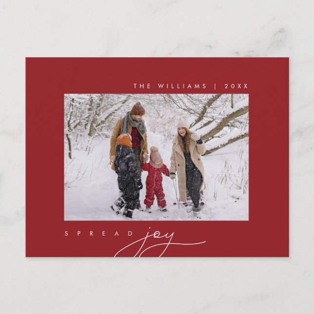 Cartão Postal Espalhe Alegria, Feliz Natal, Foto da Família (Frente)