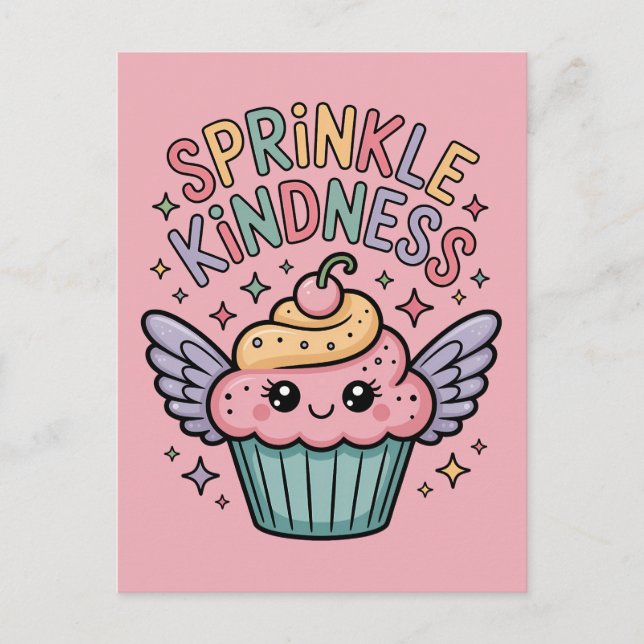 Cartão Postal Espalhe Bondade | Cupcake (Frente)