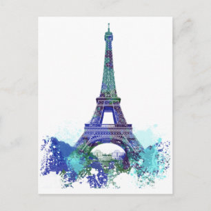 Cartão Postal Espalho de cor Eiffel em turnê