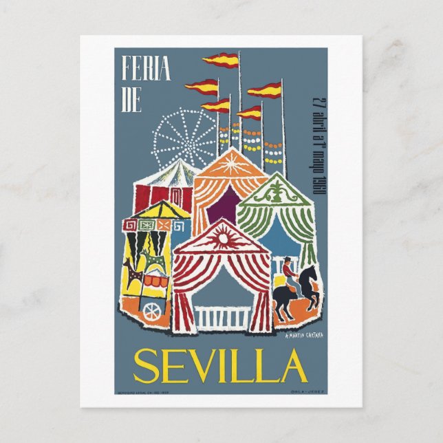 Cartão Postal Espanha 1960 Festival de Sevilha (Frente)