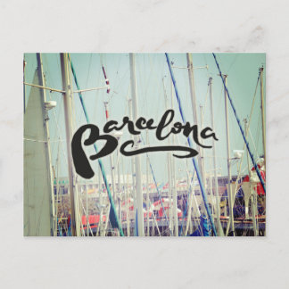 Cartão Postal Espanha Barcelona Port Europe Wanderlust
