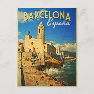 Cartão Postal Espanha Barcelona Viagens vintage