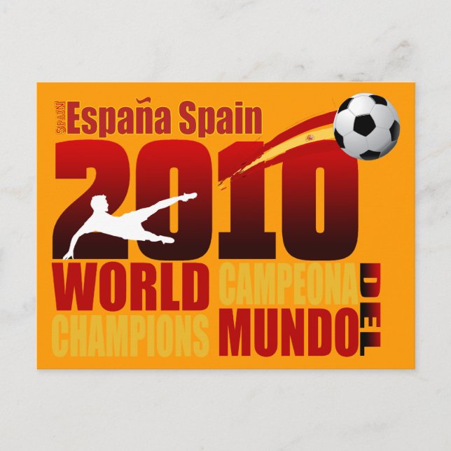 Cartão Postal Espanha Campeã Mundial 2010 España Campeona Del Mu (Frente)