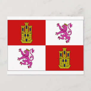 Cartão Postal Espanha Castilla Leon Flag
