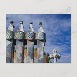 Cartão Postal Espanha, Catalunha, Barcelona. Casa Batlló (1906).