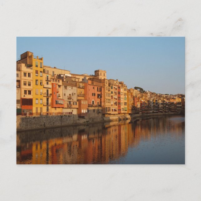 Cartão Postal Espanha. Catalunha. Gerona. Casas no Onyar (Frente)