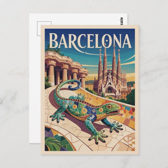 Cartão Postal Espanha de Barcelona (Frente/Verso)