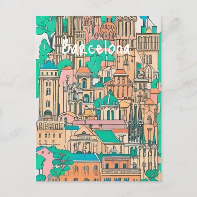 Cartão Postal Espanha de Barcelona (Frente)