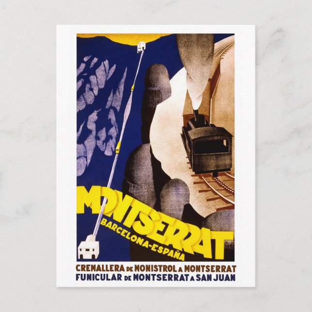 Cartão Postal Espanha de Barcelona Montserrat (Frente)