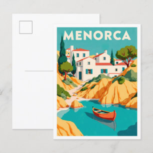 Cartão Postal Espanha de Ilustração de Arte de Viagem Menorca