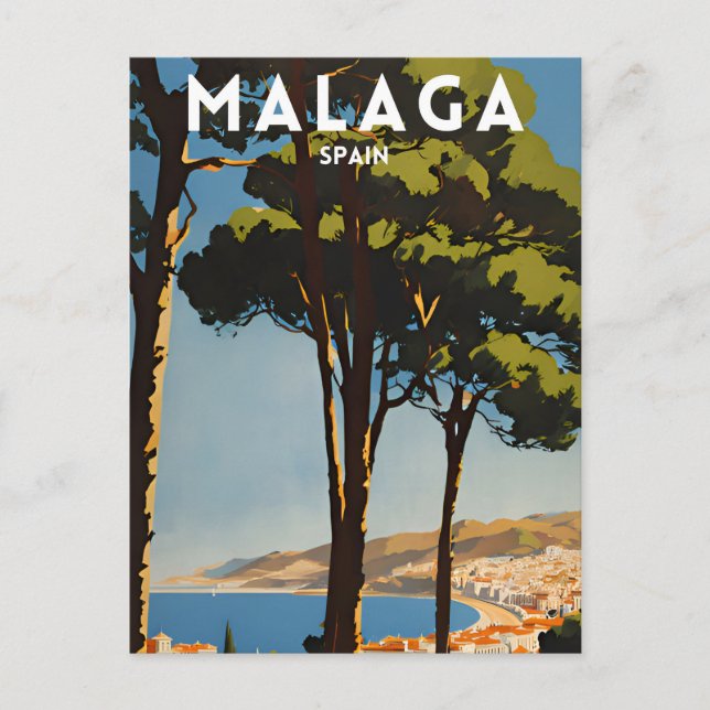 Cartão Postal Espanha de Málaga (Frente)