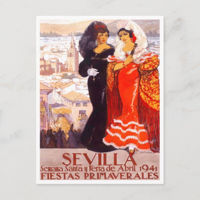 Cartão Postal espanha de Sevilha de 1941 (Frente)