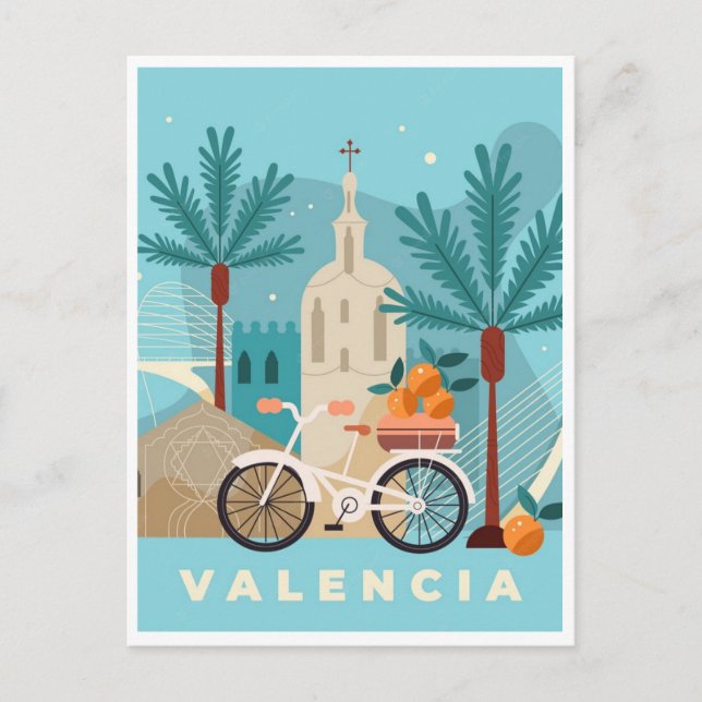 Cartão Postal Espanha de viagens vintage Valencia (Frente)
