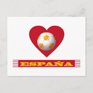 Cartão Postal ESPANHA Futebol Coração e Cachecol Brasil 2014