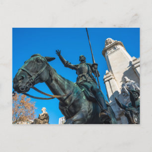 Cartão Postal Espanha Madrid monumento à estátua de Quixote Ce