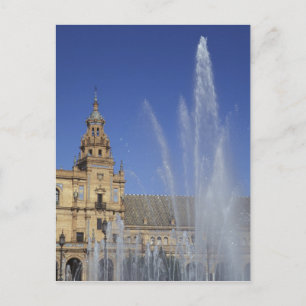 Cartão Postal Espanha, Sevilha, Andaluzia, fonte e ornamentado