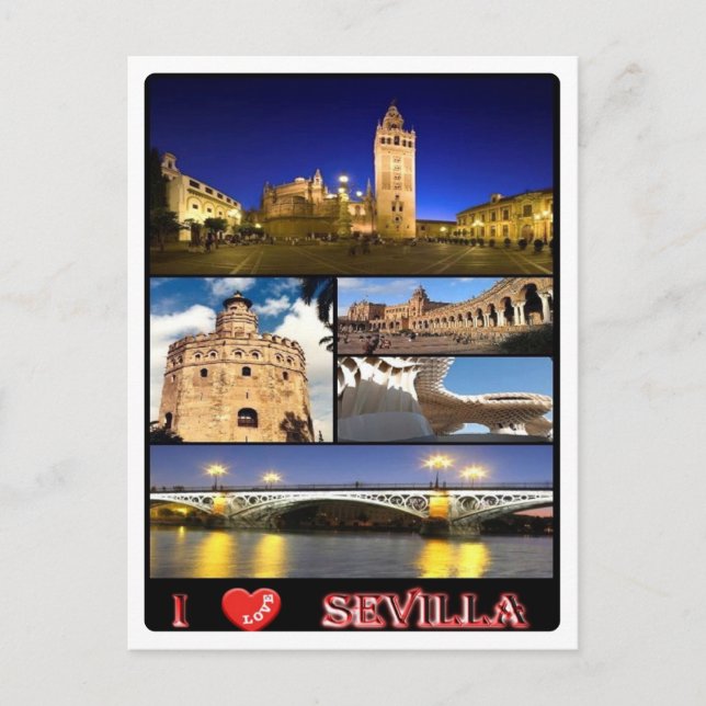 Cartão Postal Espanha - Sevilha - Eu Amo - (Frente)
