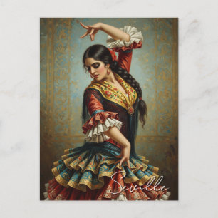 Cartão Postal Espanha Seville Dancer do Flamenco