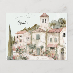 Cartão Postal Espanha Vintage Watercolor Espanha