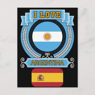 Cartão Postal Espanhol Argentino Metade Espanha Argentina Espana