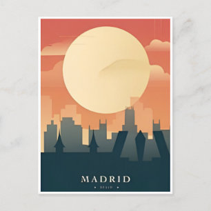 Cartão Postal espanhol da viagens vintage de Espanha de Madrid