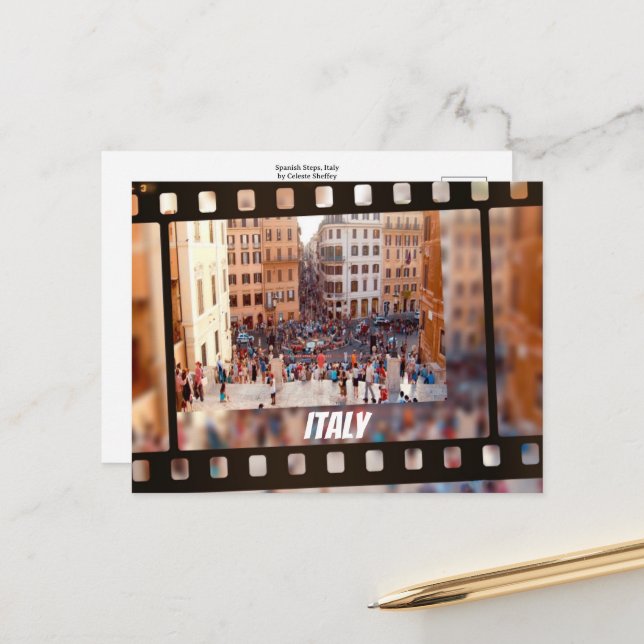 Cartão Postal Espanhol Etapas Roma, Itália (Frente/Verso In Situ)