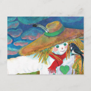 Cartão Postal Espantalho Falando para Engolir Ilustração